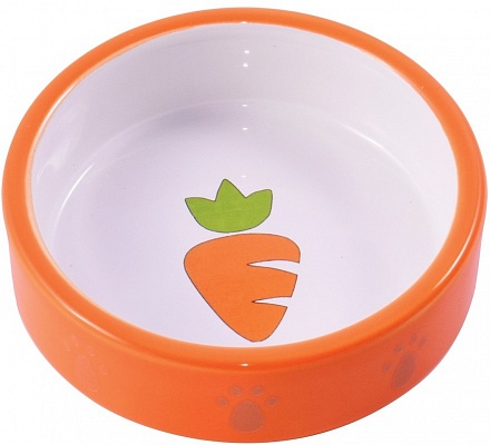 КерамикАрт миска для грызунов Оранжевая с морковью