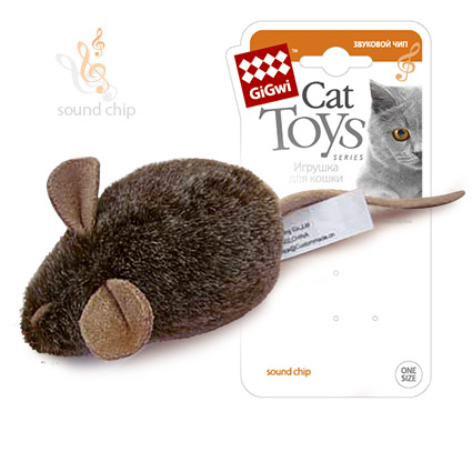 GIGwi Cat TOYS МЫШКА СО ЗВУКОВЫМ ЧИПОМ 15см