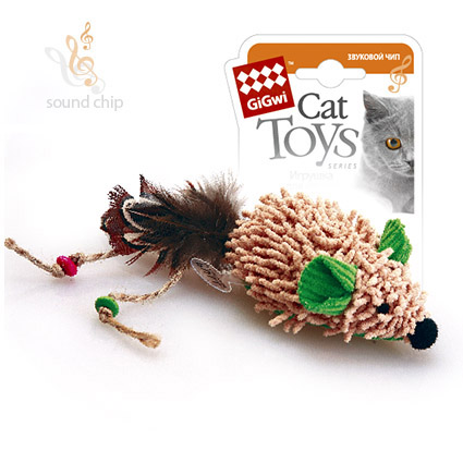 GIGwi Cat TOYS МЫШКА СО ЗВУКОВЫМ ЧИПОМ 8см