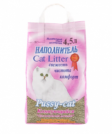 Pussy Cat Наполнитель комкующийся (розовый)