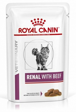 Royal Canin Veterinary Diet Renal Для взрослых кошек при болезни почек с говядиной 85 гр