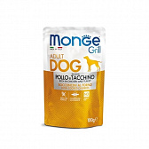 Monge Dog Grill Pouch, Пауч для собак курица с индейкой