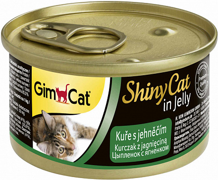 GimCat ShinyCat консервы для кошек из цыпленка с ягненком