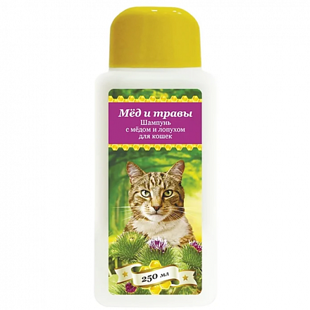 Пчелодар Шампунь с мёдом и лопухом для кошек