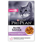 Purina Pro Plan Для кошек при чувствительном пищеварении в соусе с Индейкой 85 гр