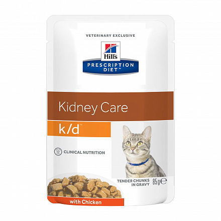 Hill's Prescription Diet k/d Для кошек для поддержания здоровья почек с курицей 85 гр