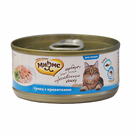 Мнямс Для взрослых кошек с тунцом и креветками в желе 70 гр