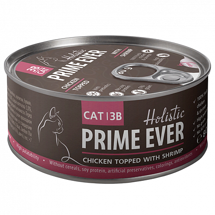 Prime Ever Delicacy Для кошек с Цыплёнком и креветками в желе 80 гр