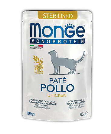 Monge Cat Monoprotein Pouch паучи для стерилизованных кошек курица 85 гр