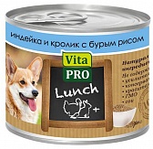 Vita Pro Lunch Консервы для собак индейка с кроликом и бурым рисом