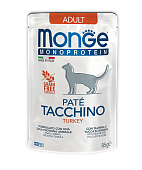 Monge Cat Monoprotein Pouch паучи для кошек индейка 85 гр