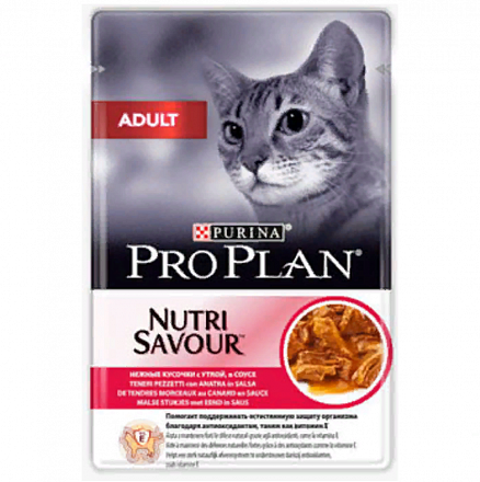 Purina Pro Plan Для взрослых кошек с Уткой в соусе 85 гр