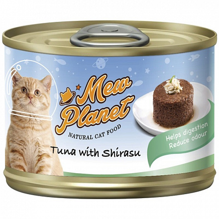 Pettric Mew Planet Для кошек паштет с тунцом и ширасу 160 гр
