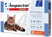 Inspector Quadro капли для кошек от внутренних и внешних паразитов 1-4 кг