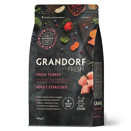 GRANDORF Fresh Cat STERILISED Turkey&Sweet Potato