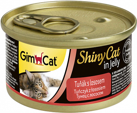 GimCat ShinyCat консервы для кошек из тунца с лососем