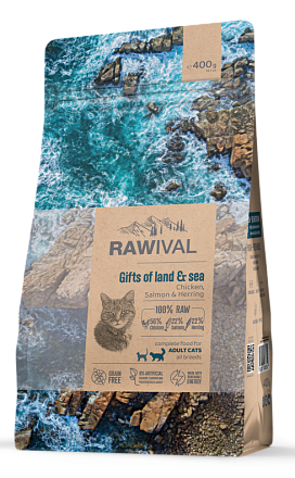 RAWIVAL Gifts of Land & Sea курица и рыба для взрослых кошек