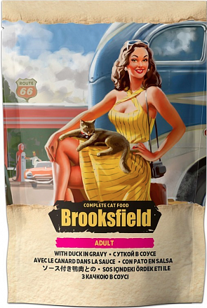 Brooksfield Для взрослых кошек с уткой в соусе 85 гр