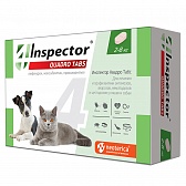 Inspector Quadro таблетки для кошек и собак инсектоакарицид и антигельминтик 2-8 кг