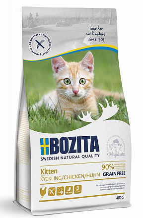 Bozita Kitten Grain Free Для котят,беременных и кормящих кошек с курицей