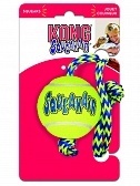 Kong Air игрушка для собак теннисный мяч с канатом