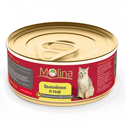 Molina Для кошек с Цыпленком и сыром в желе 80 гр