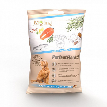 Molina хрустящие подушечки со вкусом лосося 50 гр