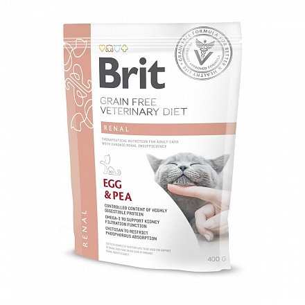 Brit Veterinary Diet Cat Grain free Renal. Беззерновая диета при хронической почечной недостаточности.