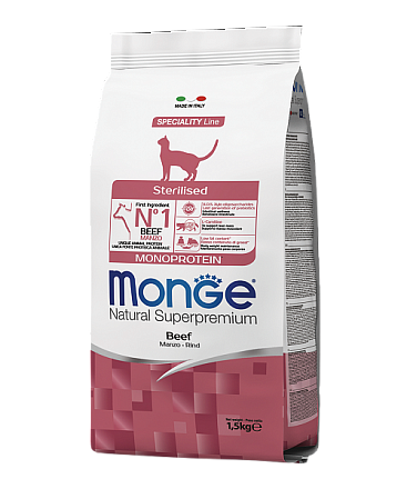 Monge Cat Monoprotein Sterilised Beef корм для стерилизованных кошек с говядиной