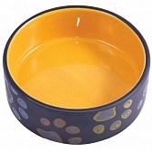КерамикАрт миска керамическая, черная с желтым 420мл