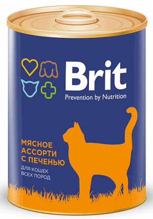 Brit Premium Для кошек с мясным ассорти и печенью 340 гр