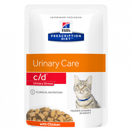Hill's Prescription Diet c/d Urinary Stress  для кошек для МКБ и при стрессе с курицей 85 гр