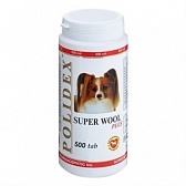 POLIDEX Super Wool plus витамины для собак для шерсти,кожи,когтей и профилактика дерматитов 500 таб