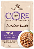 Wellness CORE TENDER CUTS  для кошек из индейки с уткой в виде нарезки в соусе 85 гр
