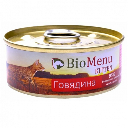 BioMenu Для котят паштет с Говядиной 100 гр 