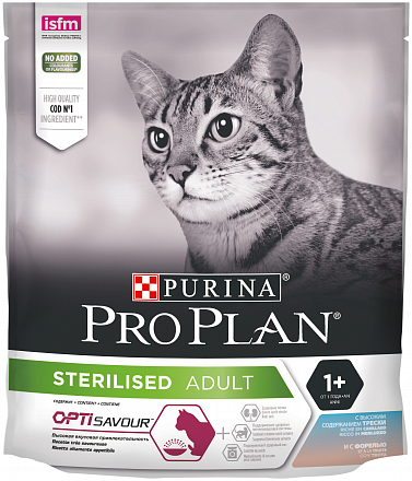 Purina Pro Plan для стерилизованных кошек и кастрированных котов с треской и форелью