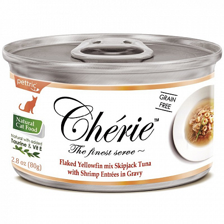 Pettric Cherie Для кошек микс Тунца с креветкой в подливе 80 гр