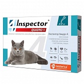 Inspector Quadro капли для кошек от внутренних и внешних паразитов 4-8 кг