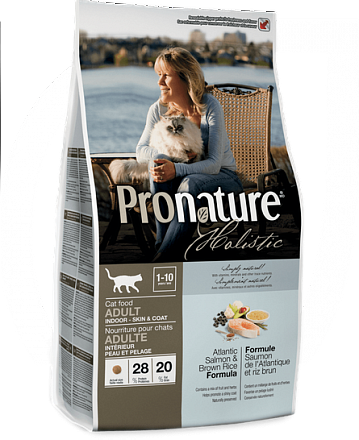 Pronature Holistic для взрослых кошек: Лосось и рис, для здоровья кожи и шерсти