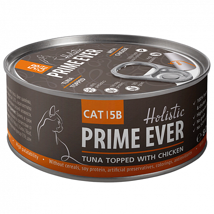 Prime Ever Delicacy Для кошек с Тунцом и цыплёнком в желе 80 гр