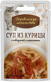Деревенские лакомства  Для кошек суп из курицы с говядиной и шпинатом 35 гр
