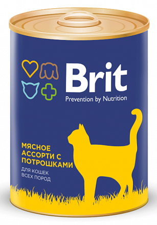 Brit Premium Для кошек с мясным ассорти и потрошками 340 гр
