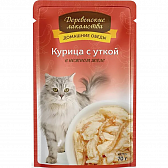 Деревенские лакомства Для кошек с курицей и уткой в желе 70 гр